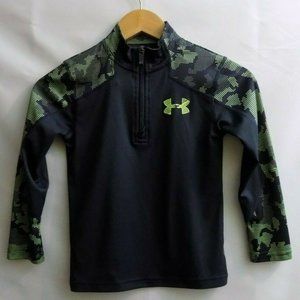 Boy's Under Armour 1/4 Zip Pullover Black Green